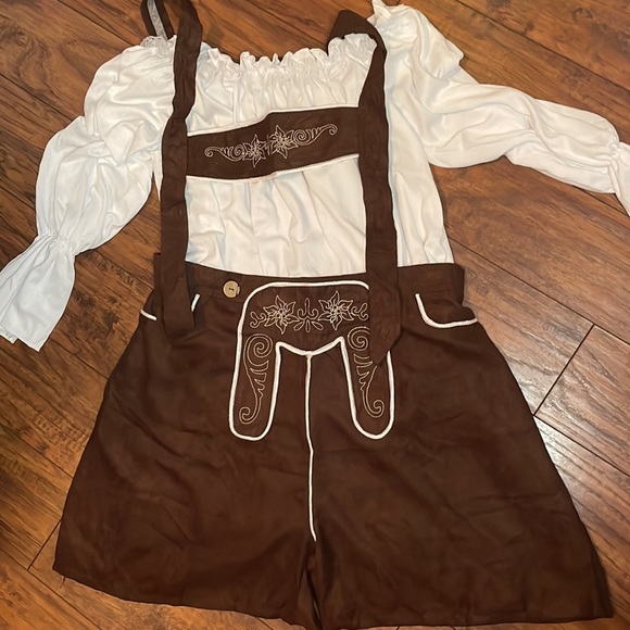 Forum Novelties Inc. Women's Deluxe Lederhosen with Blouse - Picture 2 of 3